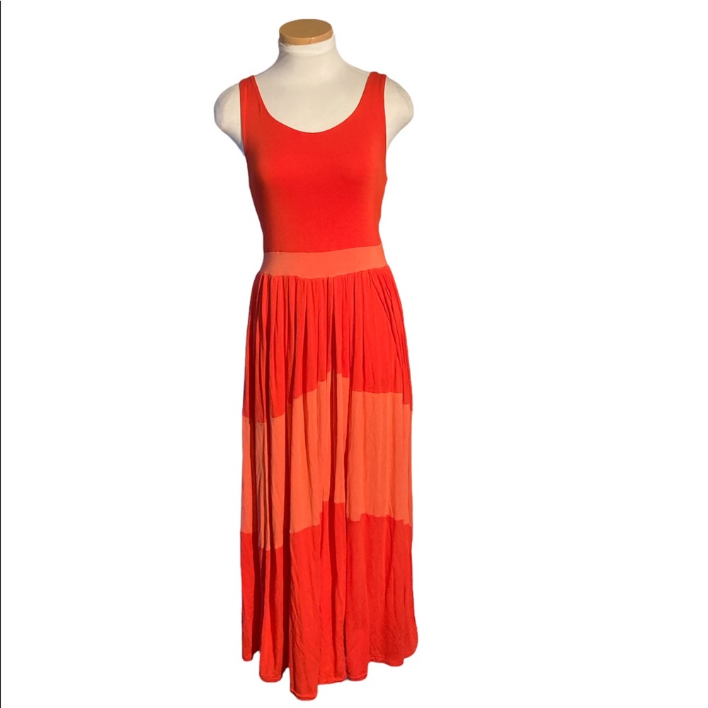 Urban Outfitters Silence and Noise Orange Striped Maxi Dress Size S
